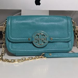 Tory Burch Amanda Mini Chain Purse (Turquoise)